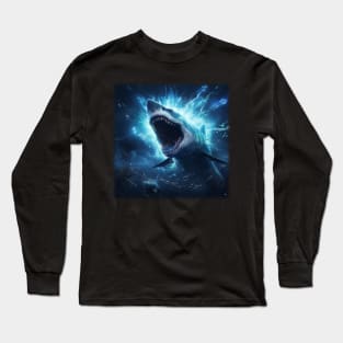 Shark with Blue Lightning Long Sleeve T-Shirt